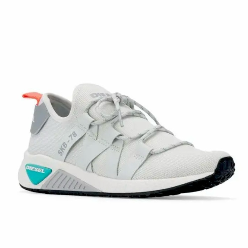 Diesel White & Gray SKB 78 Athletic Shoes